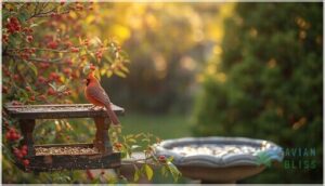 attracting and supporting small red birds