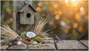 attracting different bird species with specific materials