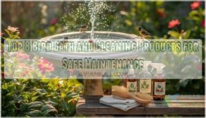bird bath and cleaning products