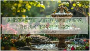 bird bath with waterfall feature types