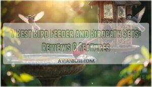 bird feeder and birdbath sets