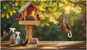 bird feeder maintenance and squirrel control