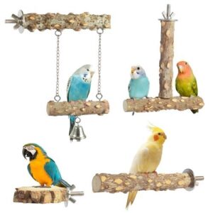 Bird Perches,4pcs Natural Wood Birds B0D8VWTS55