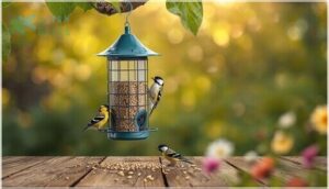 caged and squirrel-proof feeders
