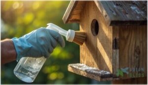 cleaning and disinfecting birdhouses