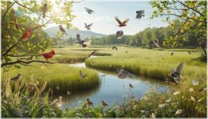 common bird species in local habitats