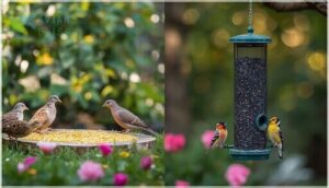 comparing ground feeding vs. feeder birds
