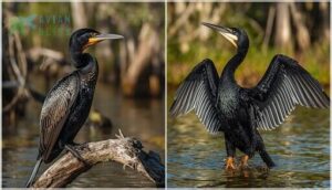 cormorants and anhingas (double-crested cormorant, anhinga)