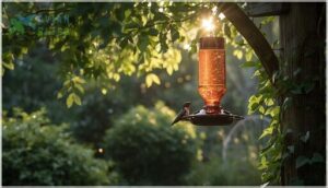 correct feeder placement and sun protection