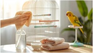daily spot-cleaning routines and cage liner changes