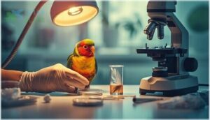 diagnosing parasite infestations in birds