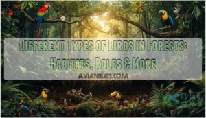 different types of birds in forests