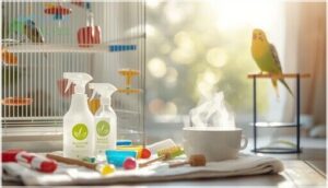 disinfecting accessories and cage materials