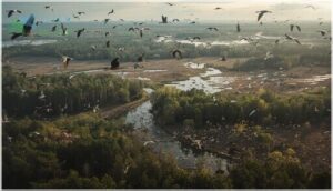 disrupted migration and breeding cycles