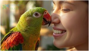 do pet birds kiss their owners