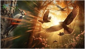 drumming, aerial maneuvers, and chasing