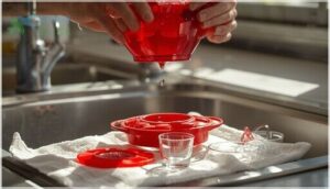 emptying and disassembling the feeder