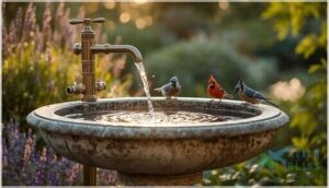 enhancing bird bath efficiency and garden appeal