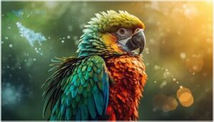 feather fluffing and positioning