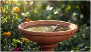 fiber clay bird bath bowls