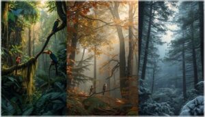 forest bird habitats and distribution