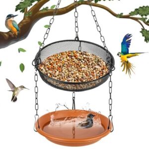 Hanging Bird Bath Hanging Bird Feeder Tray B0DZH9W3ZK