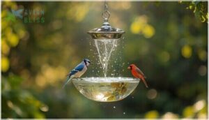 hanging waterfall bird baths