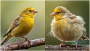 healthy vs. sick canary appearance healthy vs. sick canary appearance