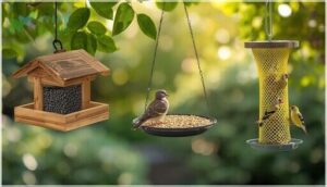 hopper, platform, and sock feeders