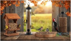 hopper, tube, platform, and suet feeders explained