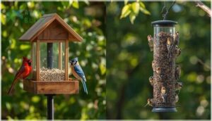 hopper vs. tube feeders