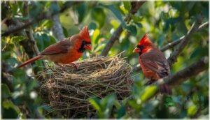 how do cardinals build their nests