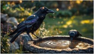 how to provide water for visiting ravens