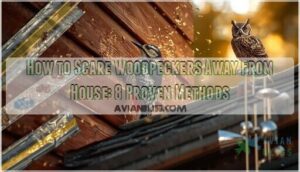 how to scare woodpeckers away from house