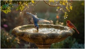 incorporating water sources like bird baths