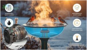 key features of safe bird bath heaters