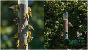 large tube feeders vs. small feeders