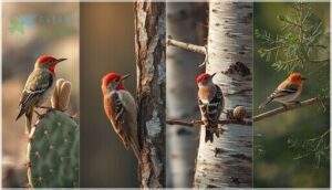 less common and regional red-headed birds