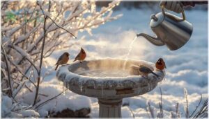maintain and clean bird baths in winter