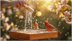 maintaining a clean and healthy feeding station