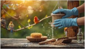 maintaining a healthy bird feeding area