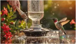 maintaining and cleaning hummingbird feeders