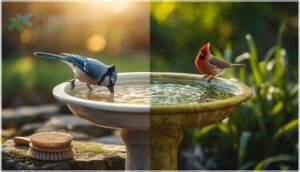 maintaining water quality in bird baths