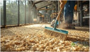 managing aviary floors and surfaces