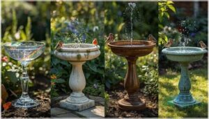 materials: glass, metal, concrete, plastic