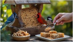 mixing mealworms with other bird foods