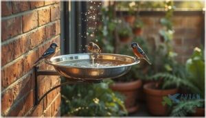 mounted and wall hanging bird baths