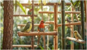 natural wood, bamboo, and bird-safe plastics