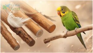 natural wood stick perches with end caps