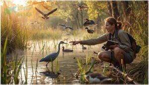 observing bird behavior and habitats